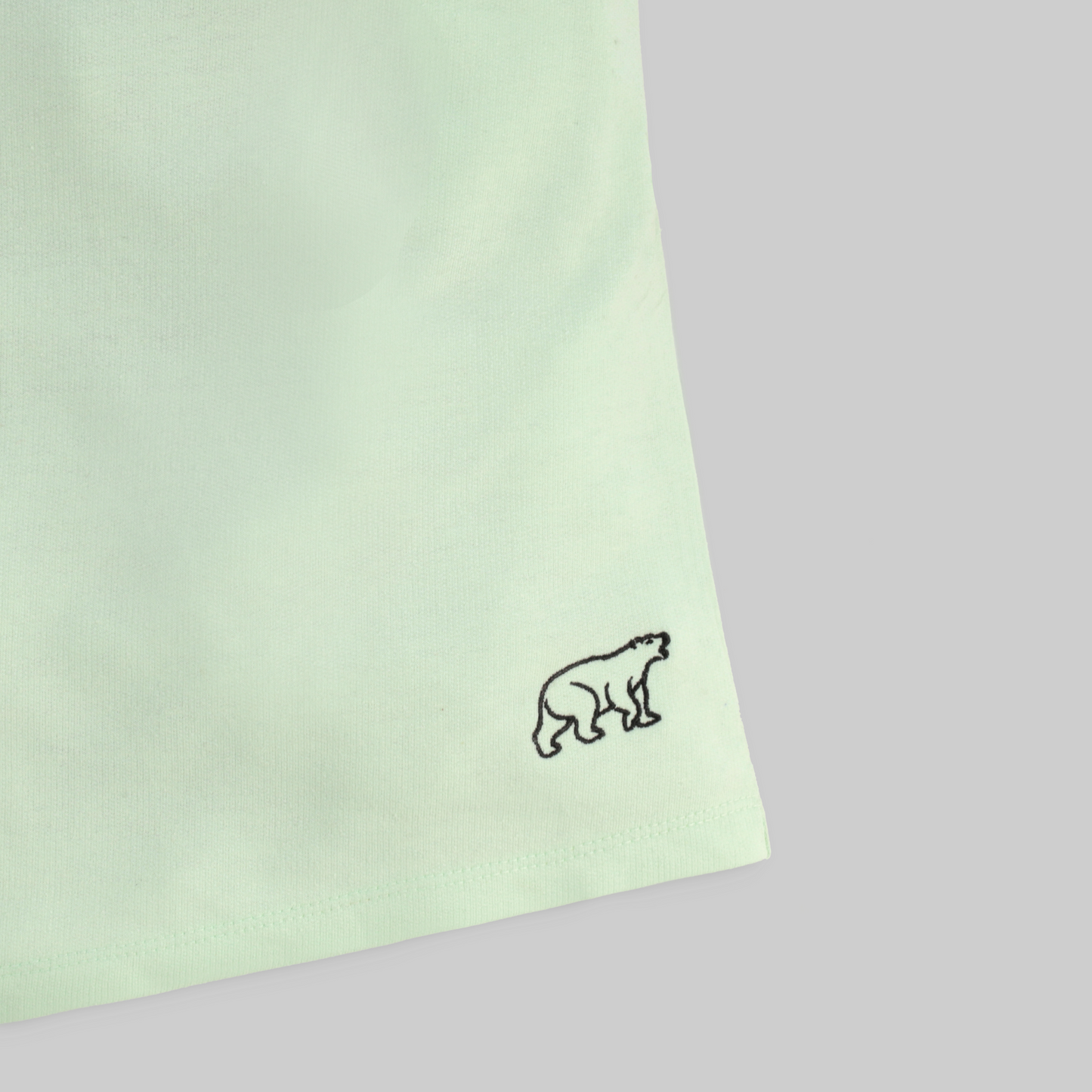 Embroidered Polarbear Shorts - Sage Green - trangoclothing
