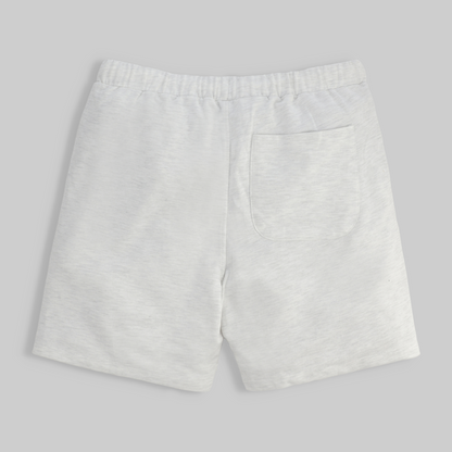 Embroidered Polarbear Shorts - White Melange
