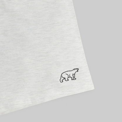 Embroidered Polarbear Shorts - White Melange