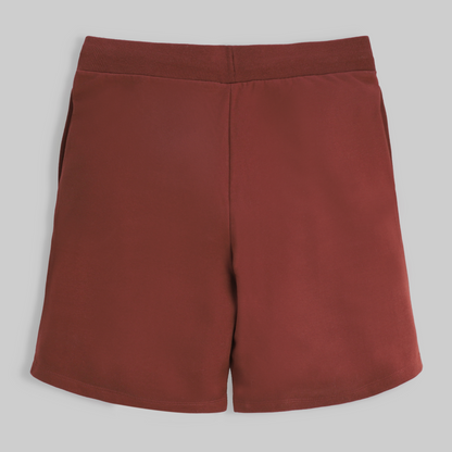 Embroidered Polarbear Shorts - Red Garnet