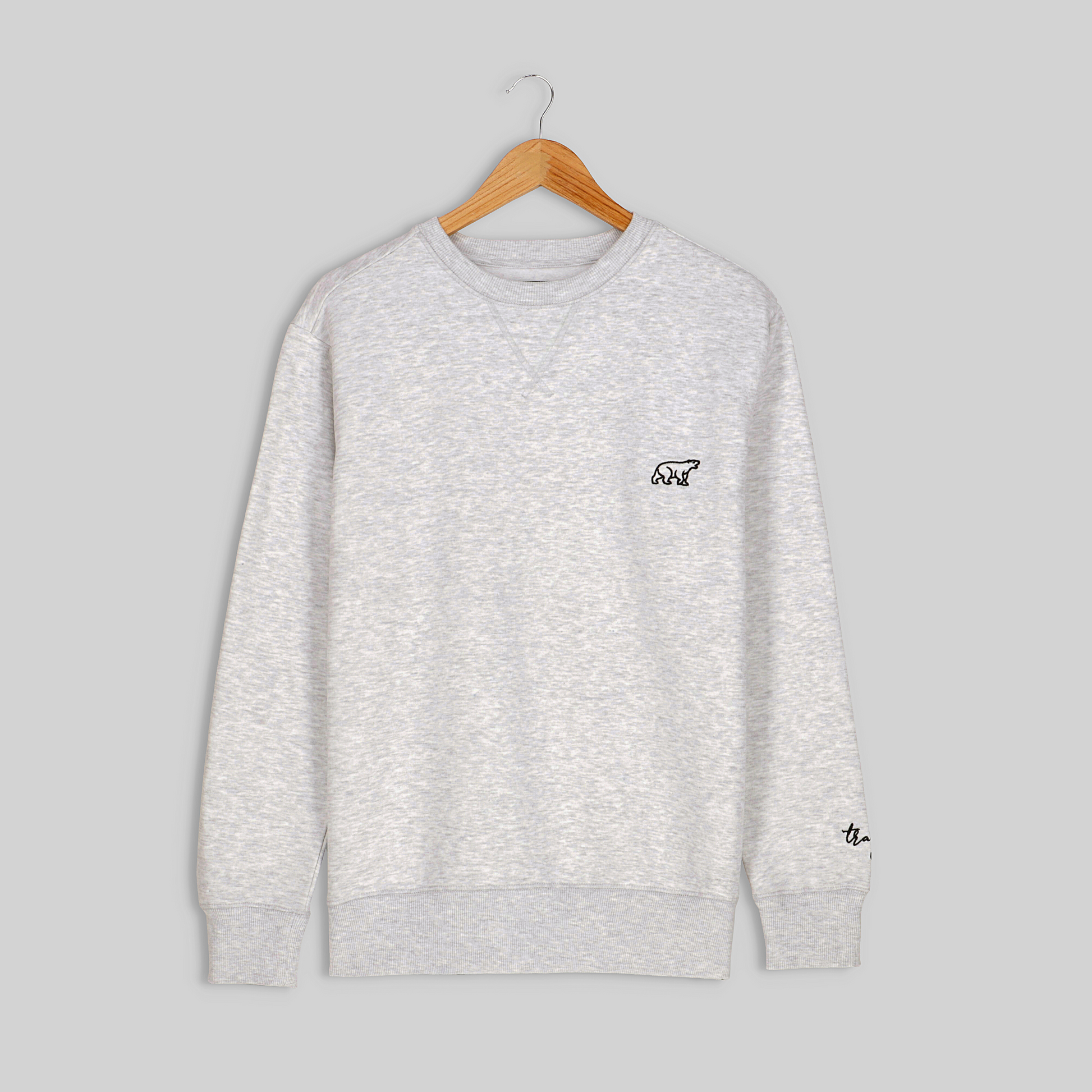 Polarbear Sweatshirt - White Melange - trangoclothing